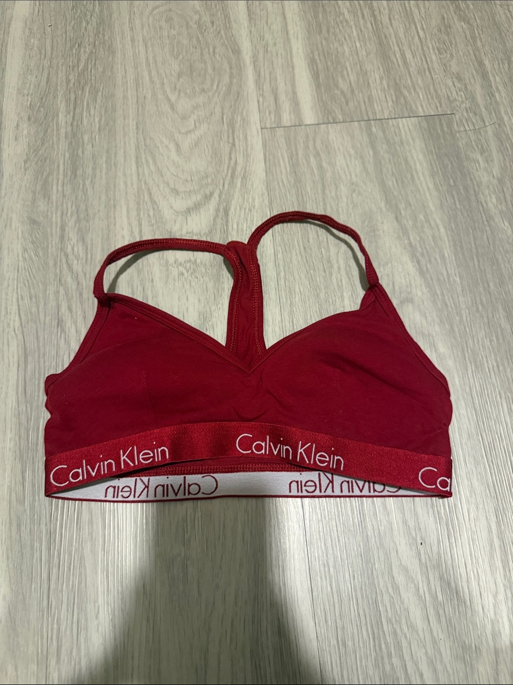 Calvin Klein red padded sports bra